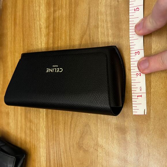 CELINE Paris BLACK AUTHENTIC SUNGLASSES EYEGLASSES CASE ONLY Gold Lettering - Picture 8 of 10